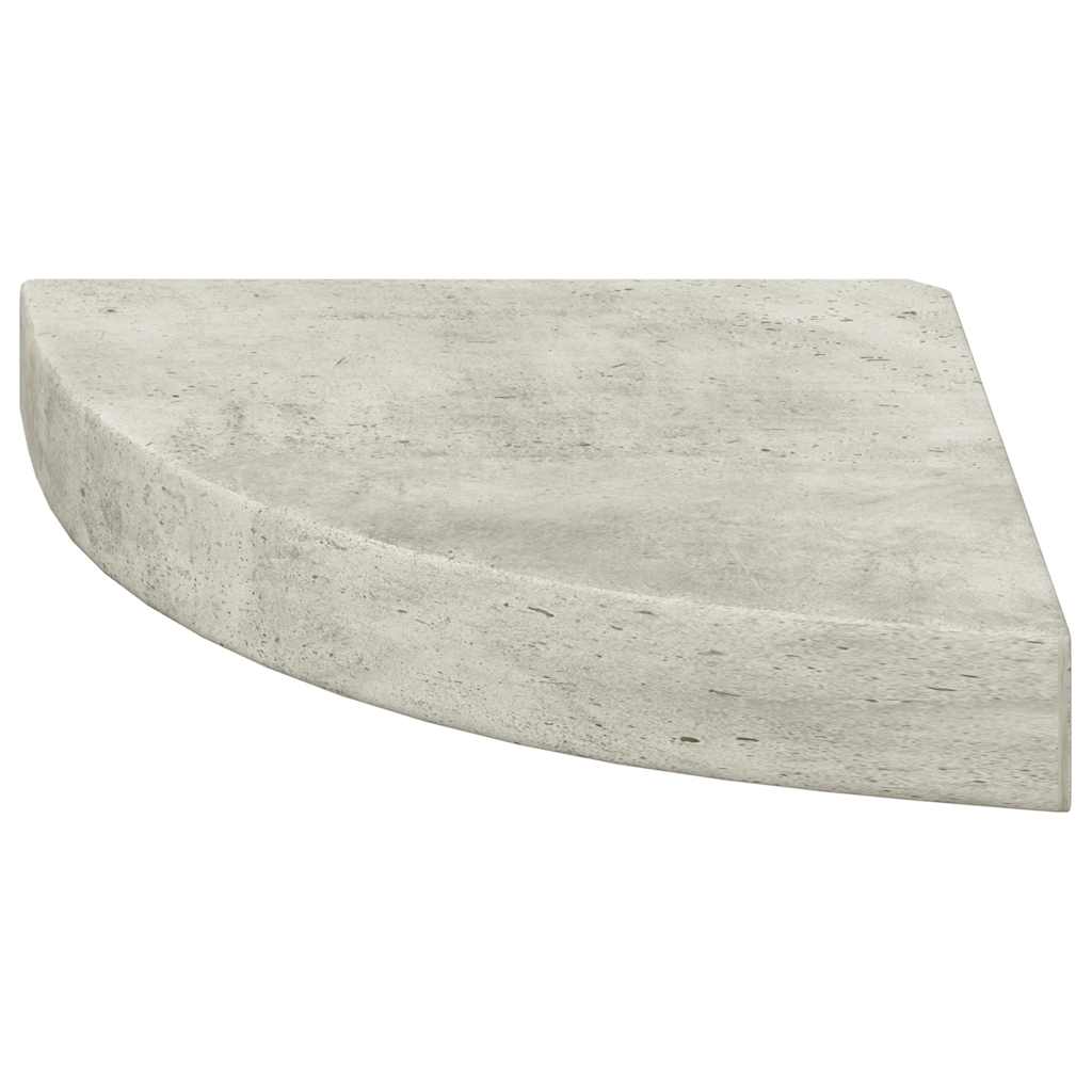 Kutne zidne police 2 kom siva boja betona 25 x 25 x 3,8 cm MDF