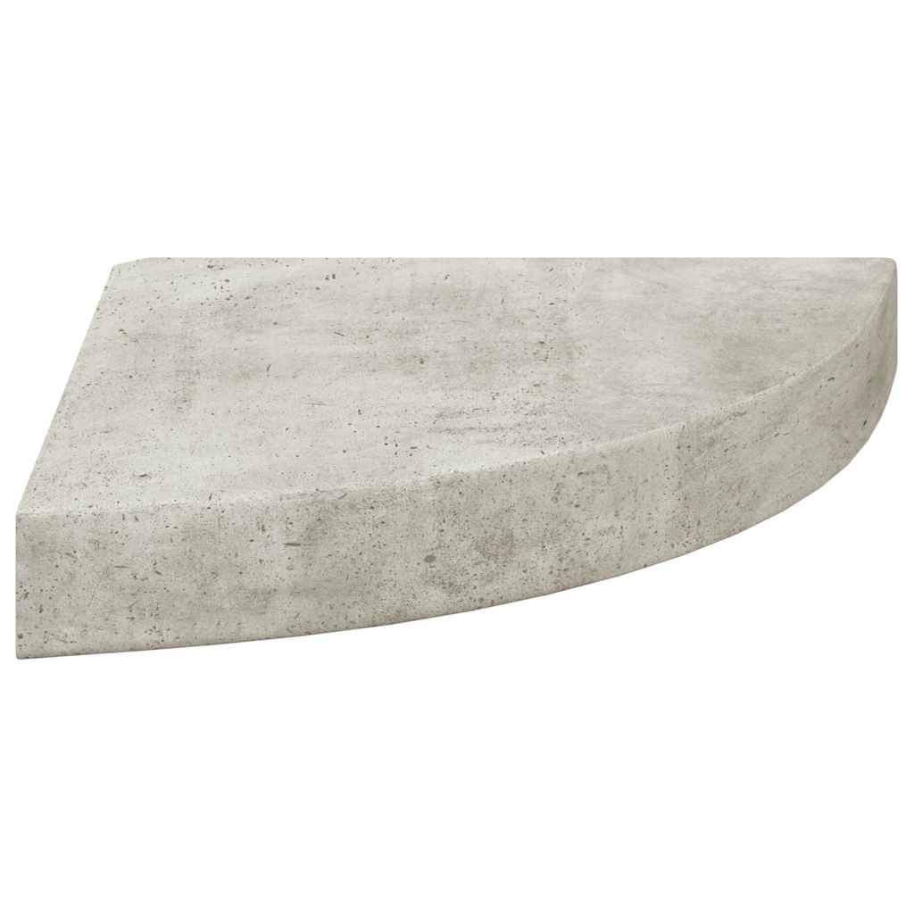 Kutne zidne police 4 kom siva boja betona 25 x 25 x 3,8 cm MDF