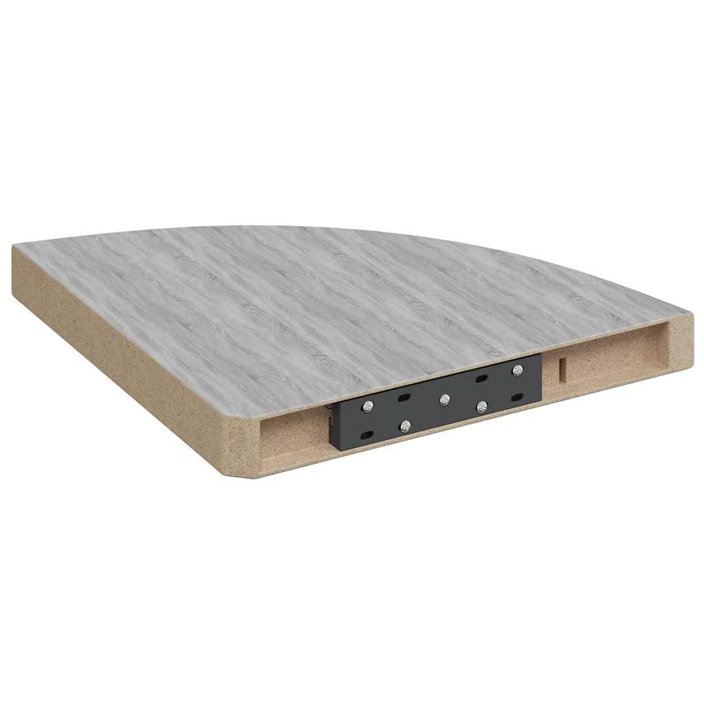 Kutne zidne police 2 kom siva boja betona 35 x 35 x 3,8 cm MDF