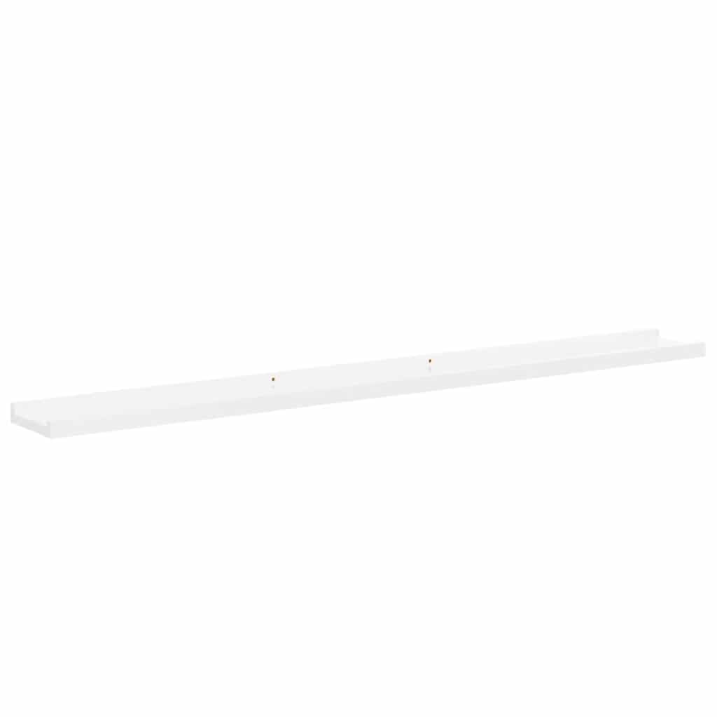 Zidne police 4 kom visoki sjaj bijele 100 x 9 x 3 cm