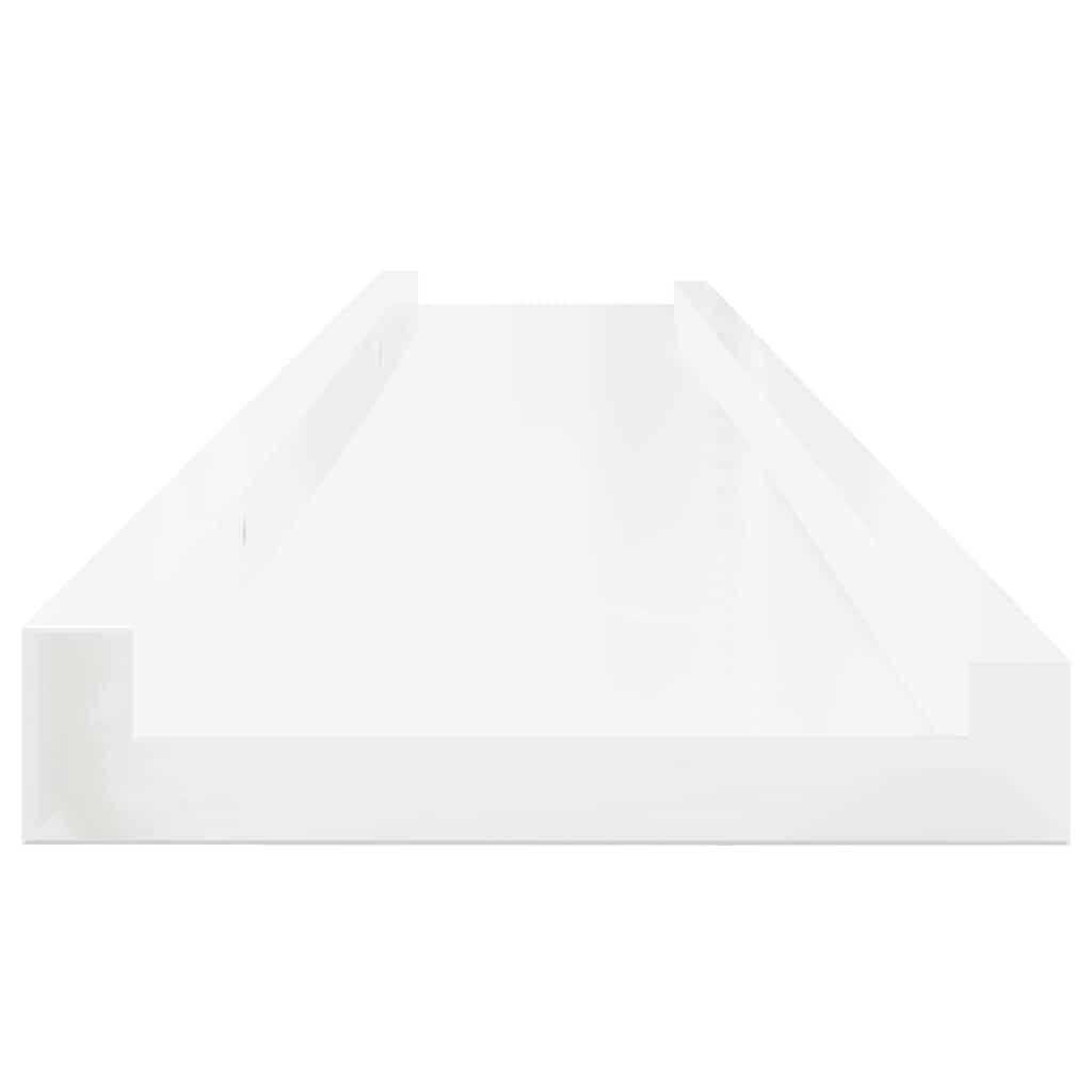 Zidne police 4 kom visoki sjaj bijele 100 x 9 x 3 cm