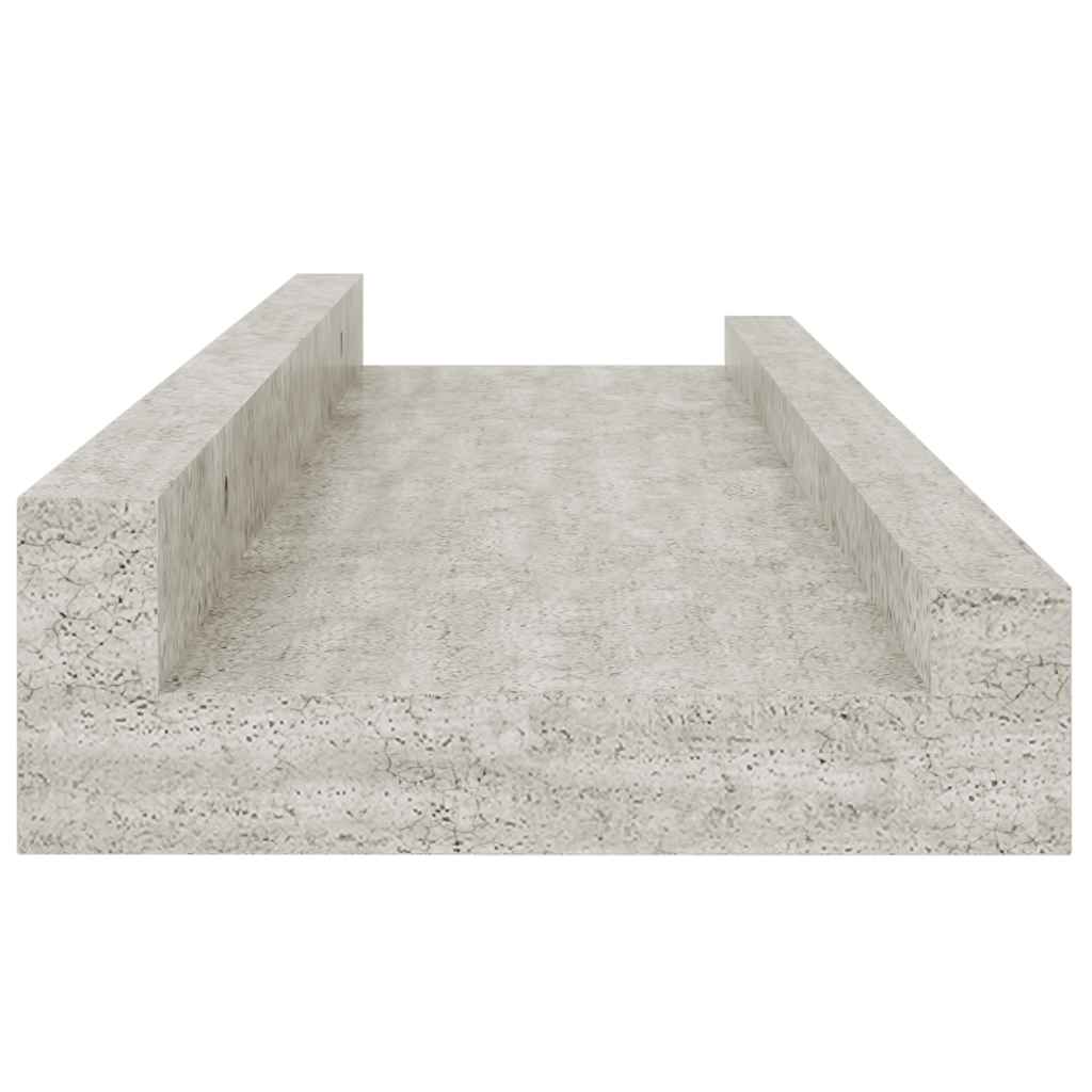 Zidne police 2 kom siva boja betona 40 x 9 x 3 cm