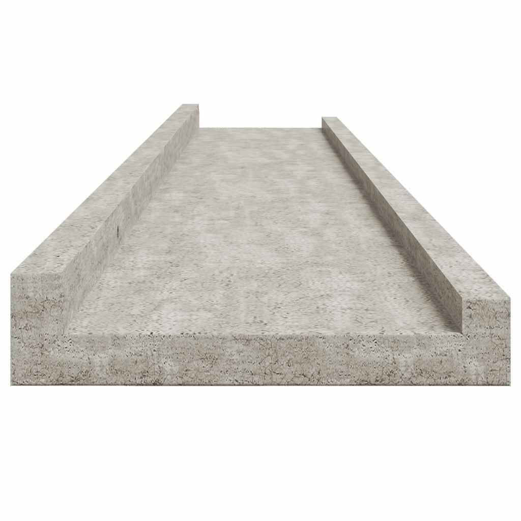 Zidne police 4 kom siva boja betona 100 x 9 x 3 cm