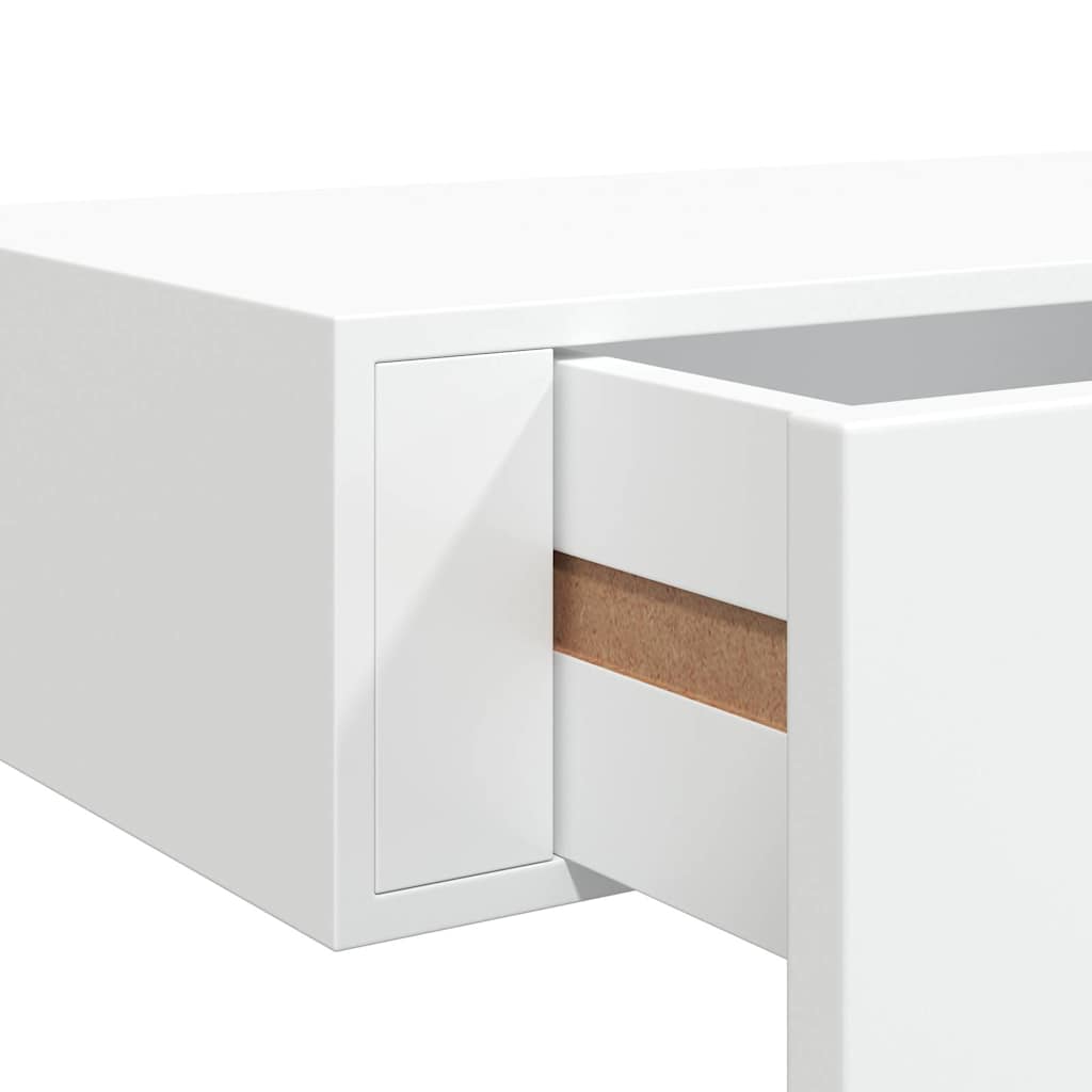 Zidna polica s ladicom bijela 40 x 23,5 x 10 cm MDF