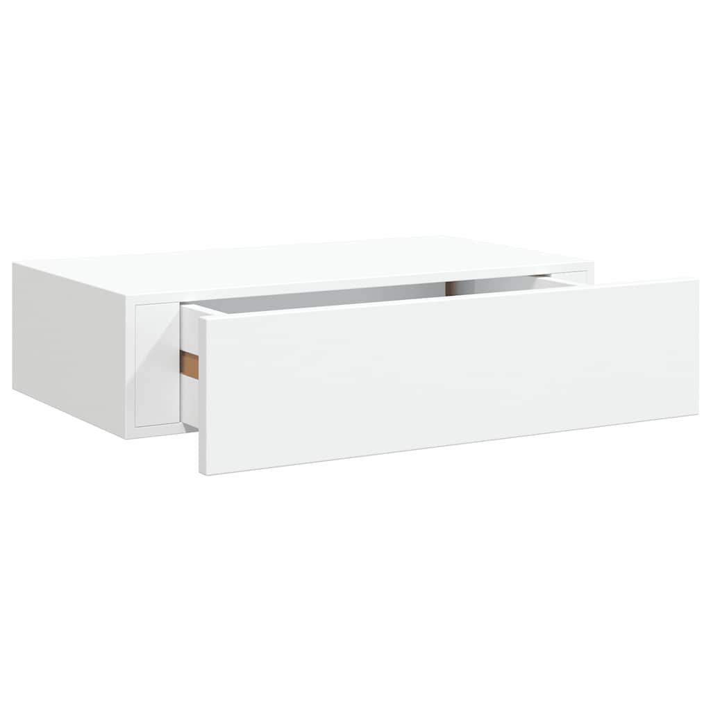 Zidne police s ladicom 2 kom bijele 40 x 23,5 x 10 cm MDF