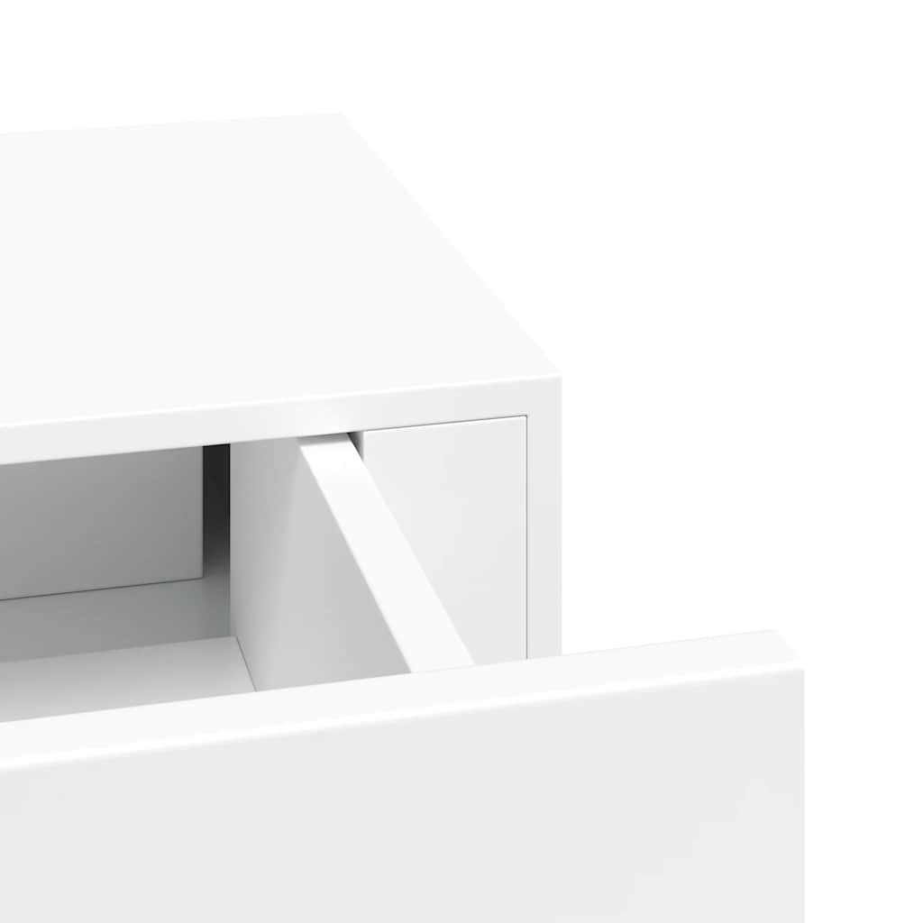 Zidne police s ladicom 2 kom bijele 40 x 23,5 x 10 cm MDF