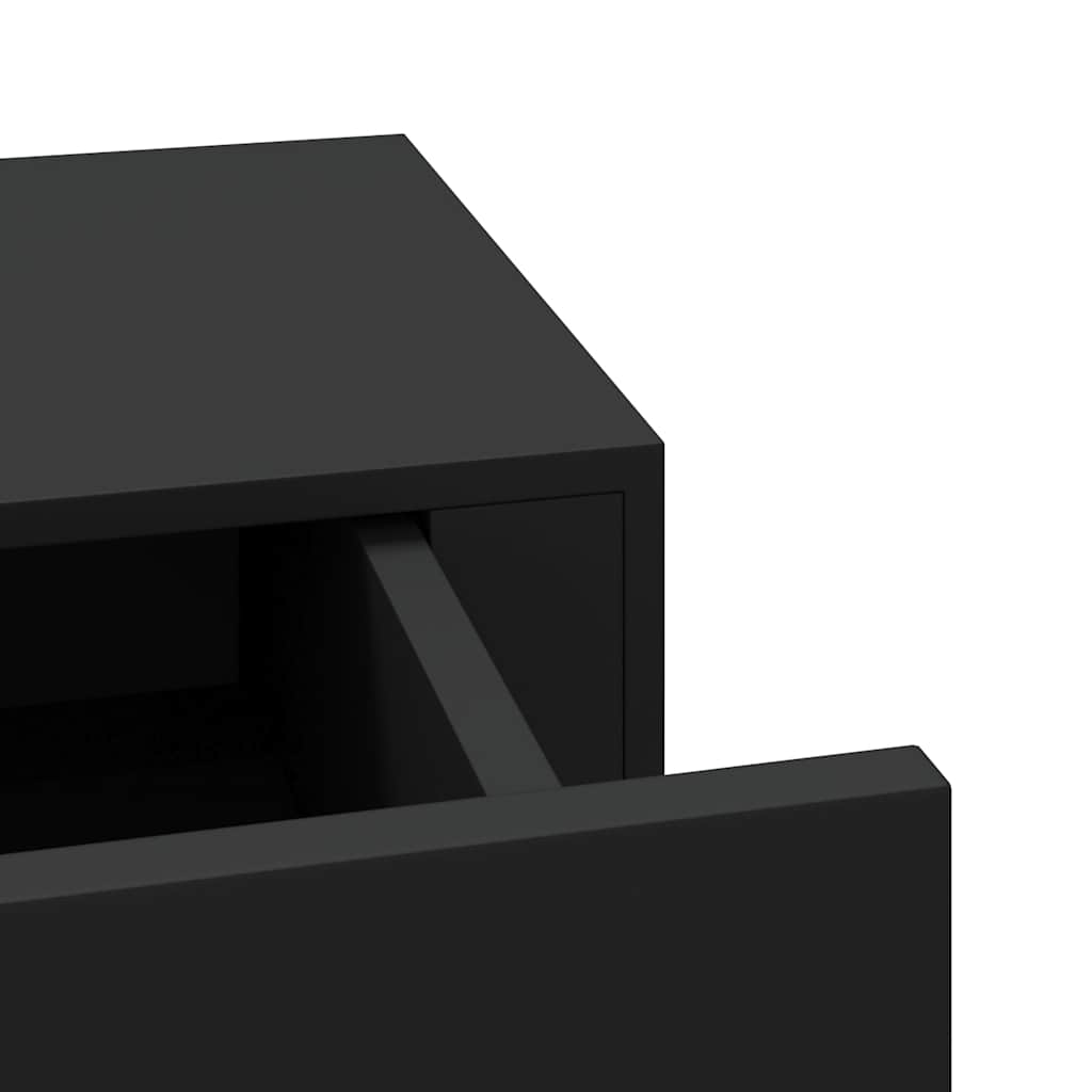Zidna polica s ladicom crna 40 x 23,5 x 10 cm MDF