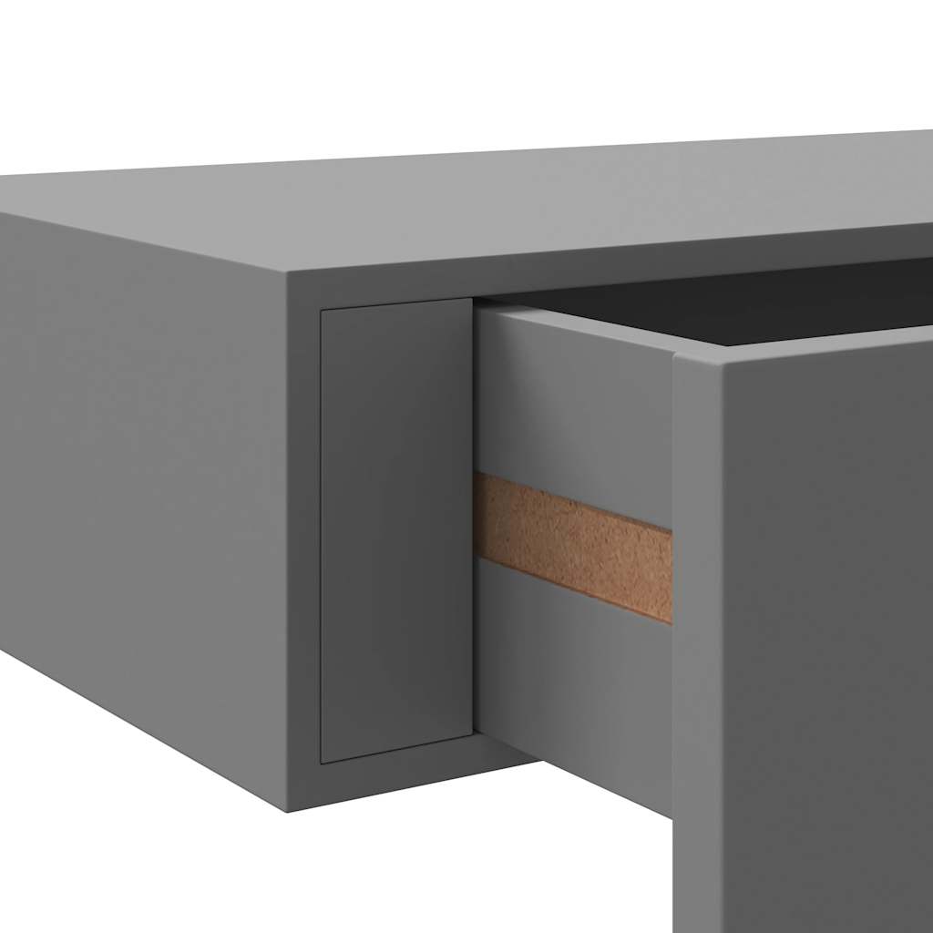 Zidne police s ladicom 2 kom sive 40 x 23,5 x 10 cm MDF