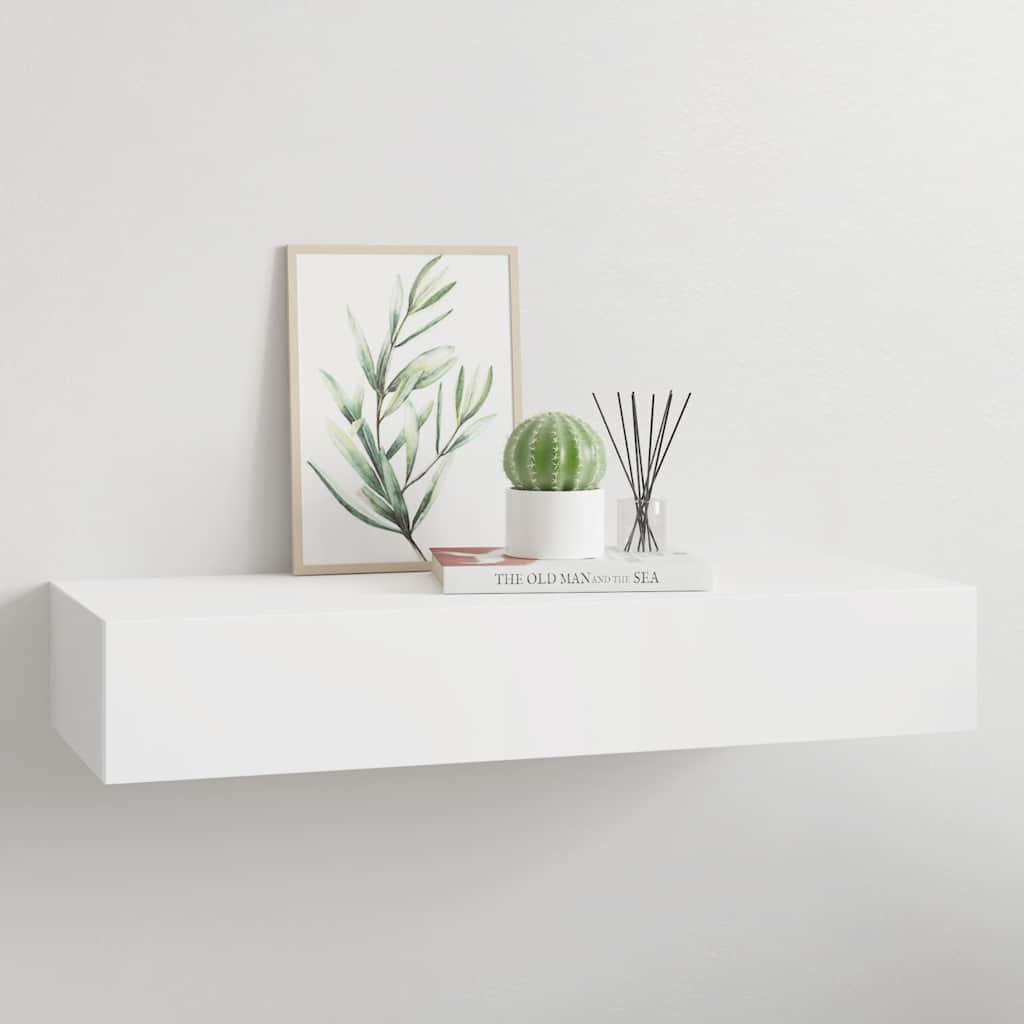 Zidna polica s ladicom bijela 60 x 23,5 x 10 cm MDF
