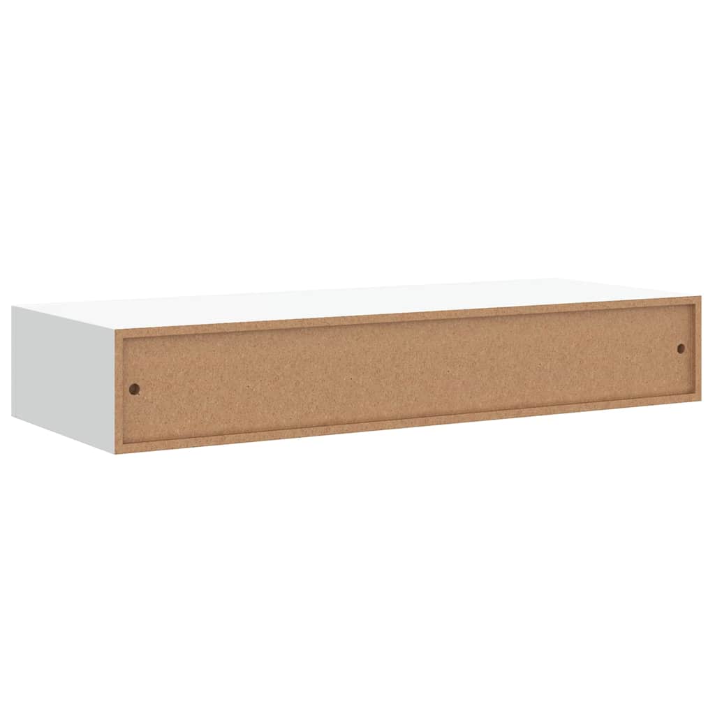 Zidne police s ladicom 2 kom bijele 60 x 23,5 x 10 cm MDF