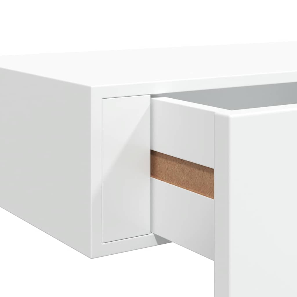 Zidne police s ladicom 2 kom bijele 60 x 23,5 x 10 cm MDF