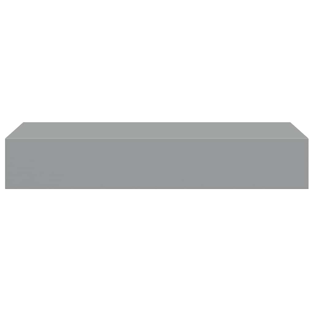 Zidna polica s ladicom siva 60 x 23,5 x 10 cm MDF