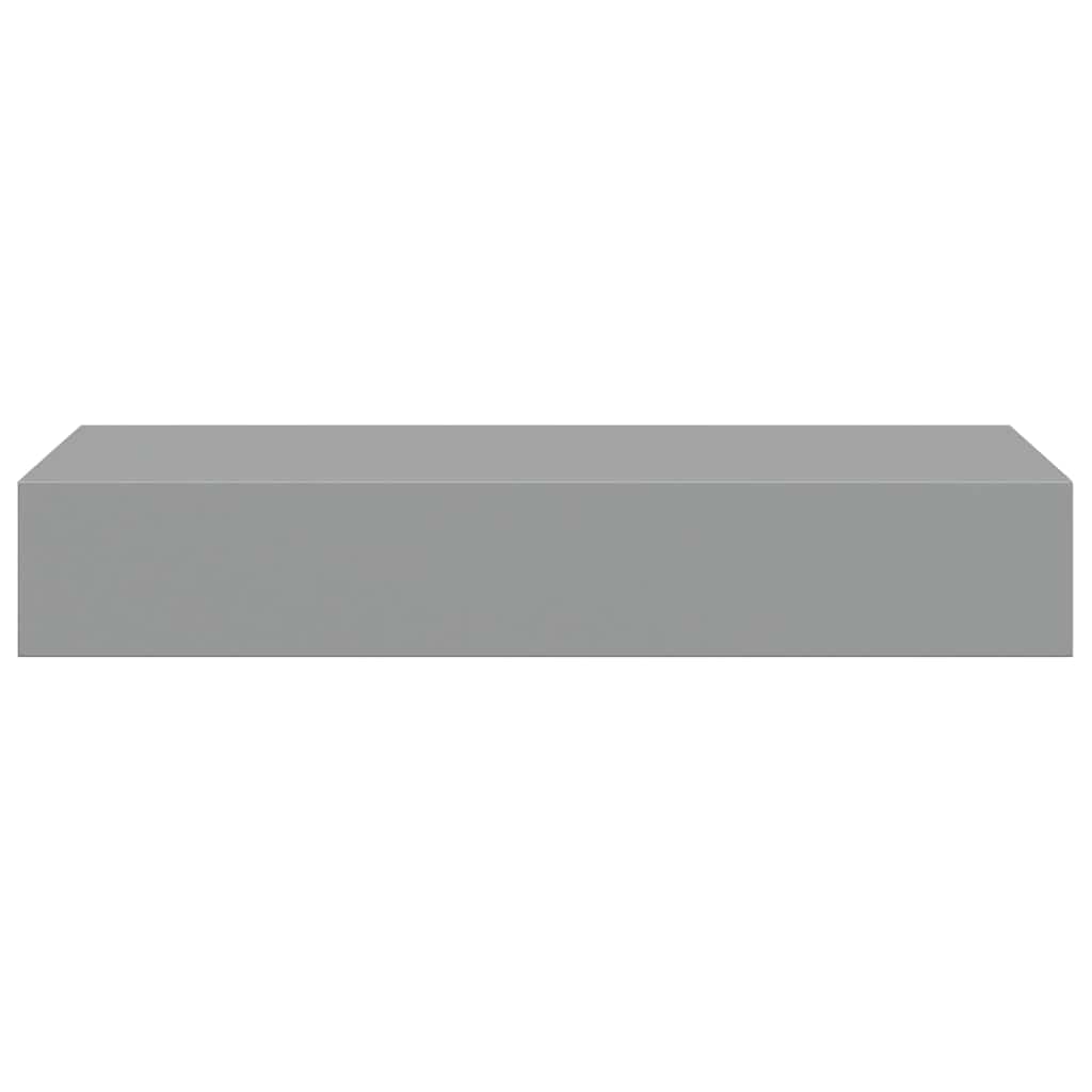 Zidne police s ladicom 2 kom sive 60 x 23,5 x 10 cm MDF
