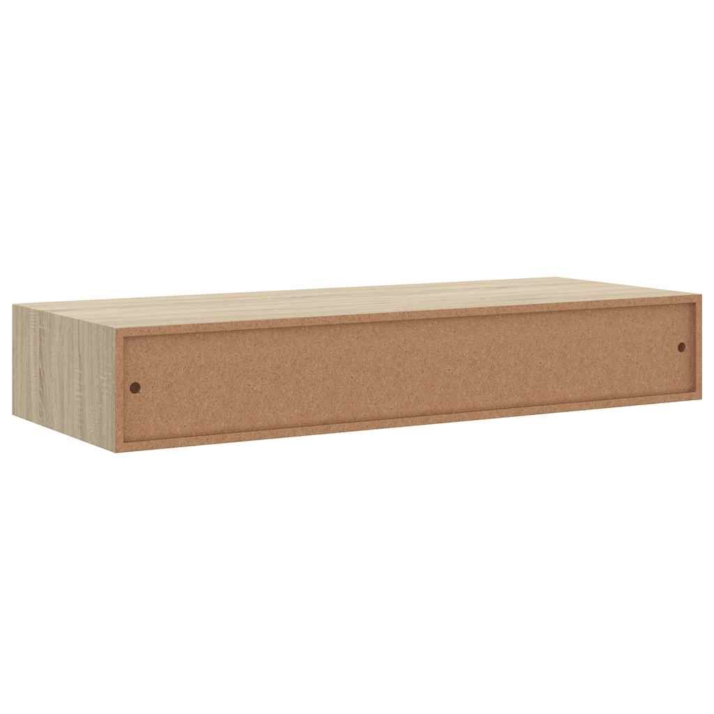 Zidne police s ladicom 2 kom sive 60 x 23,5 x 10 cm MDF