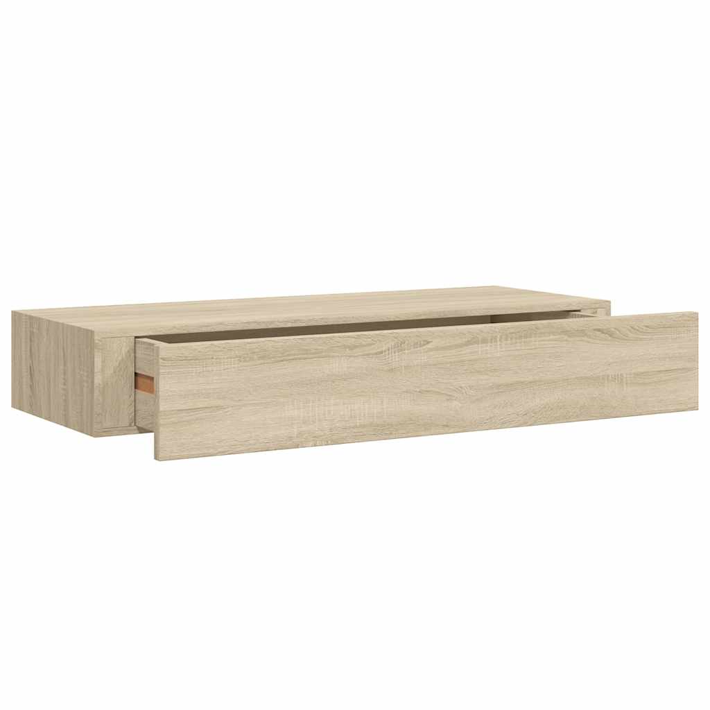 Zidna polica s ladicom boja hrasta 60 x 23,5 x 10 cm MDF