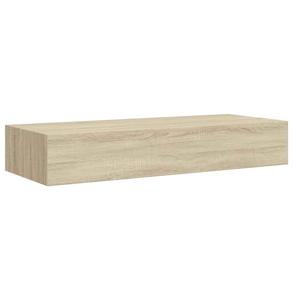 Zidna polica s ladicom boja hrasta 60 x 23,5 x 10 cm MDF