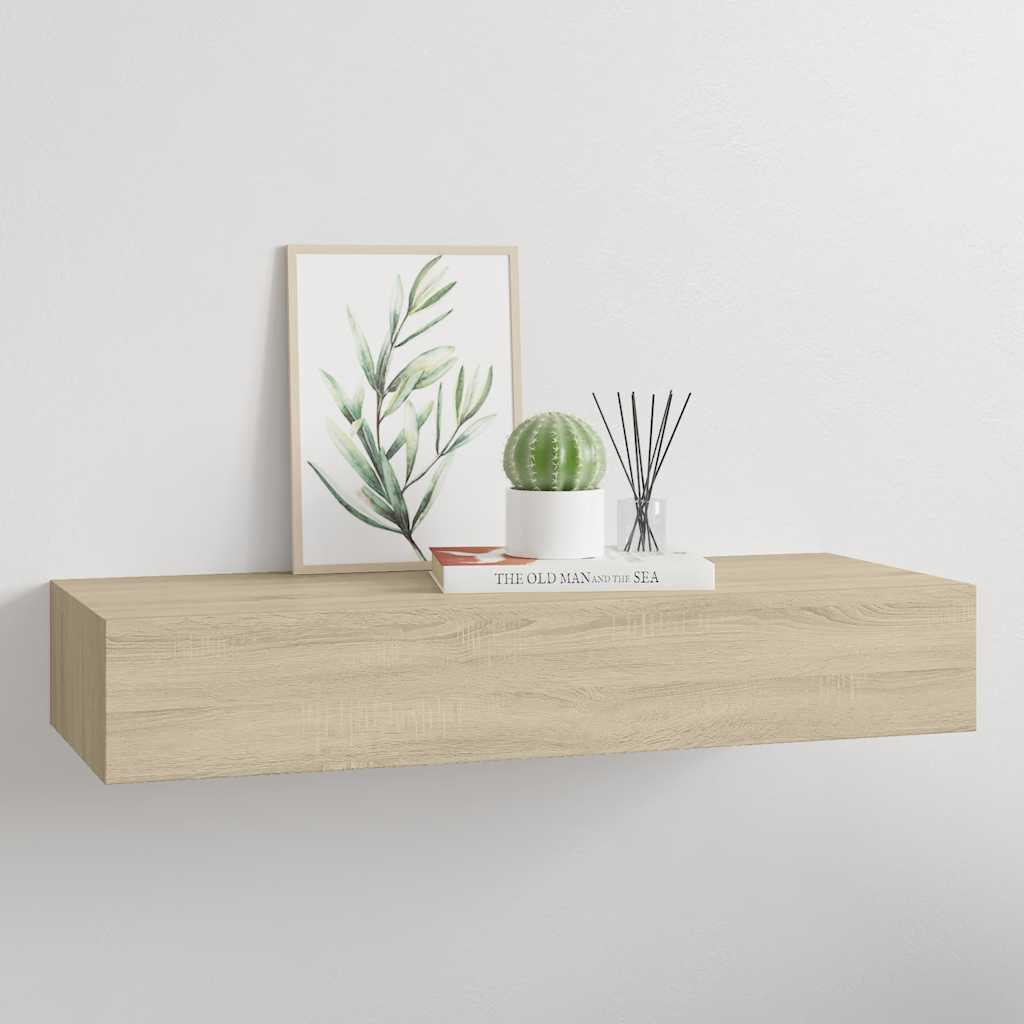 Zidna polica s ladicom boja hrasta 60 x 23,5 x 10 cm MDF