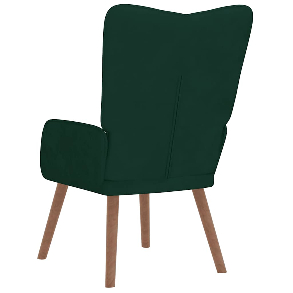 Stolica za opuštanje tamnozelena baršunasta