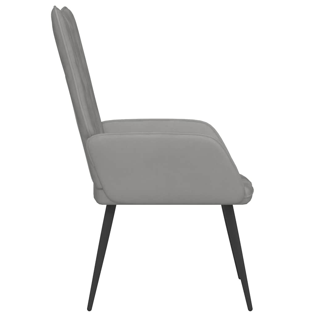Stolica za opuštanje svjetlosiva baršunasta