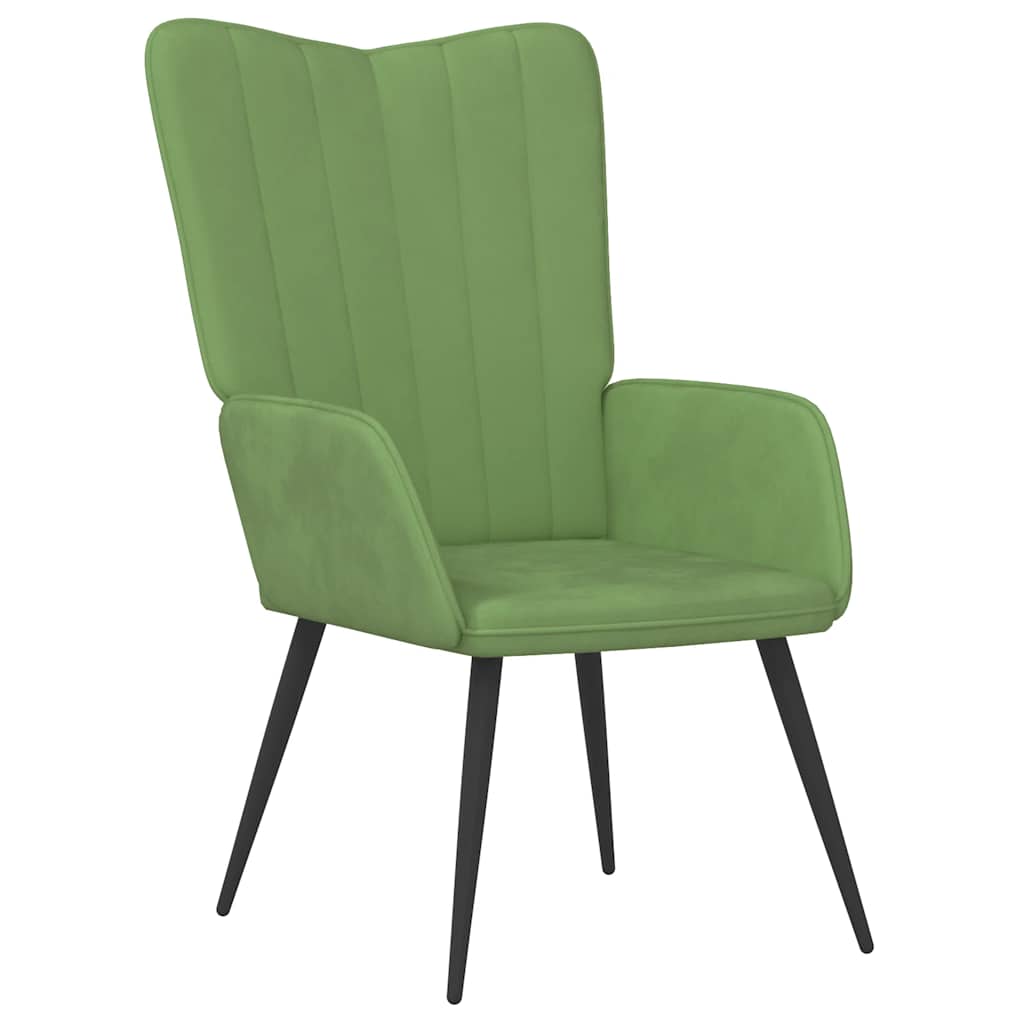 Stolica za opuštanje svjetlozelena baršunasta