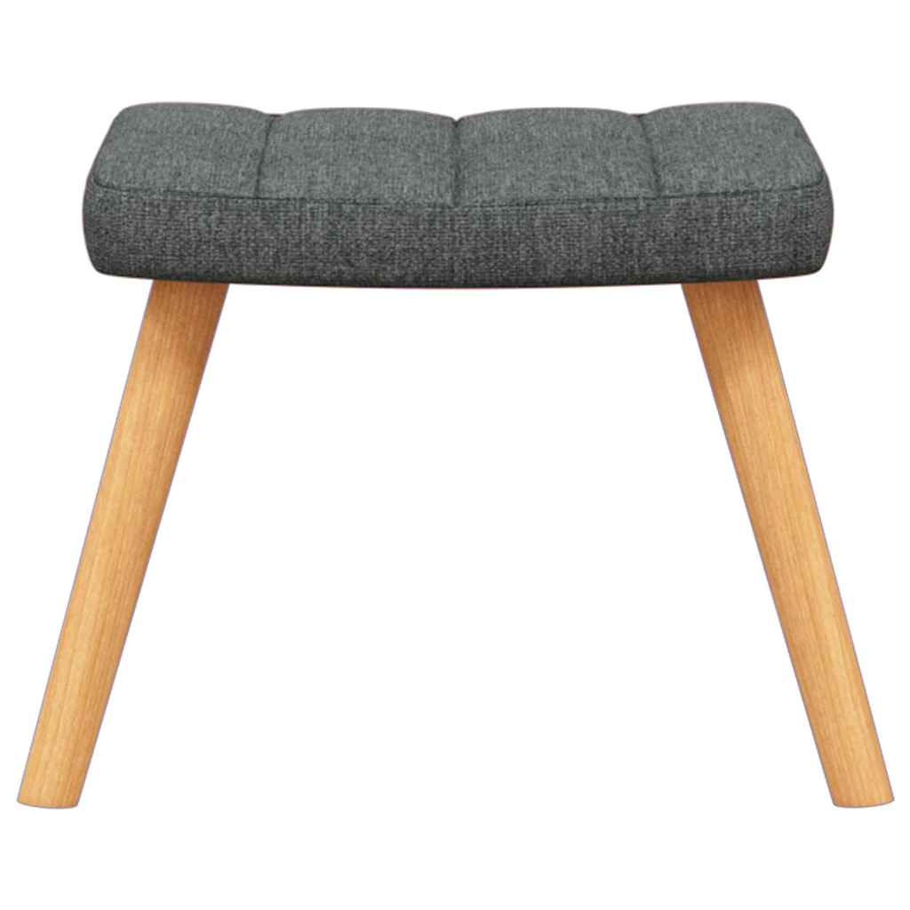 Stolica za ljuljanje s osloncem za noge tamnosiva od tkanine