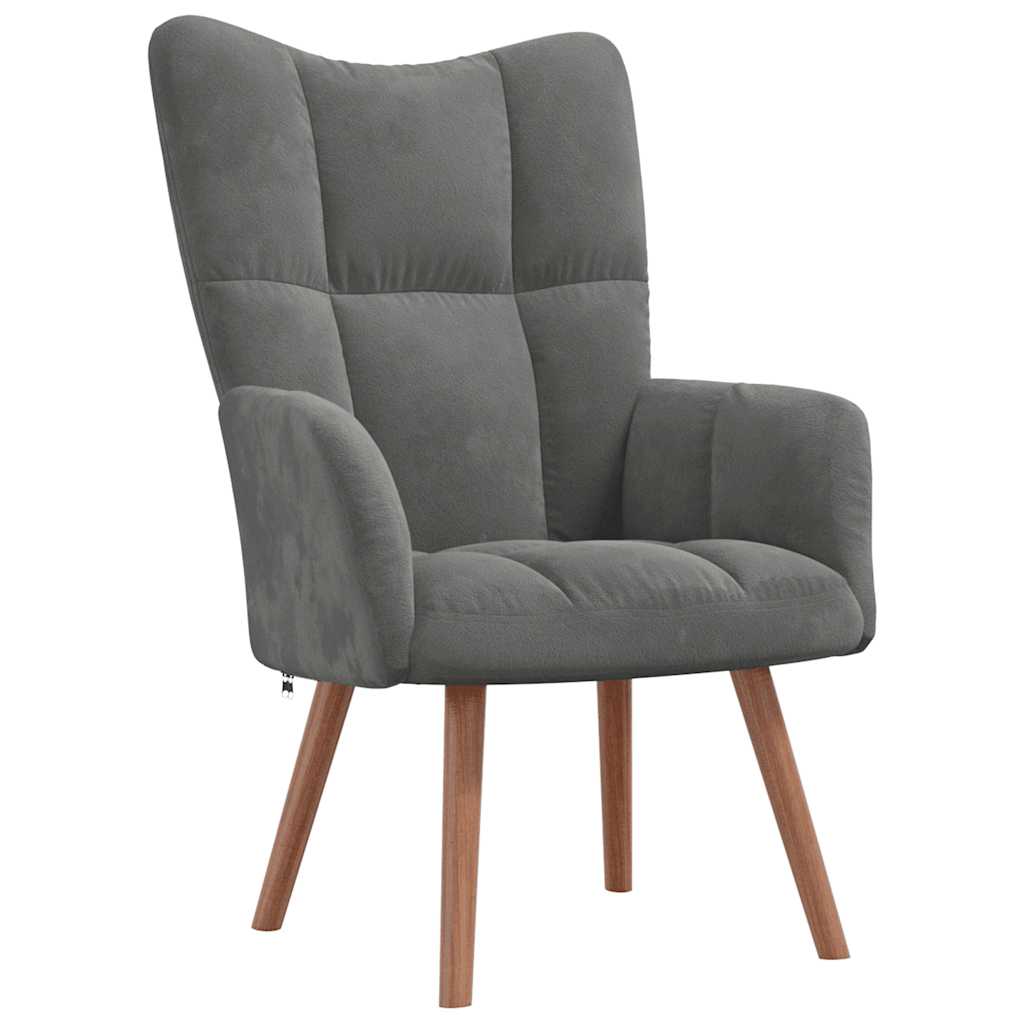 Stolica za opuštanje tamnosiva baršunasta