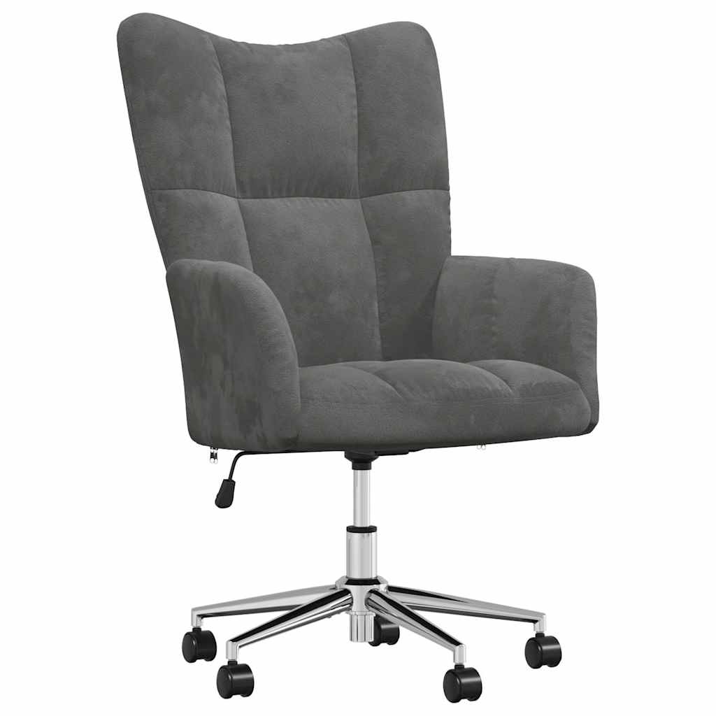 Stolica za opuštanje tamnosiva baršunasta