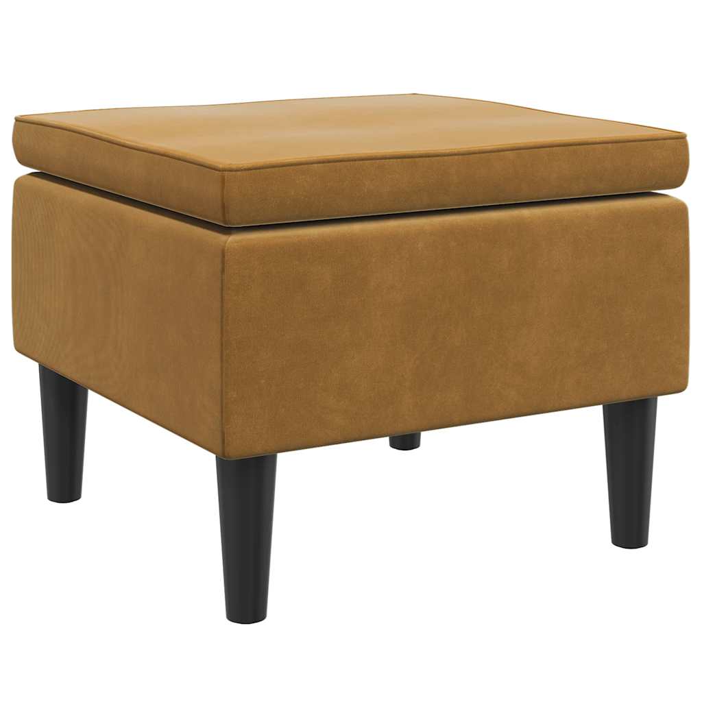 Stolac s drvenim nogama smeđi baršunasti
