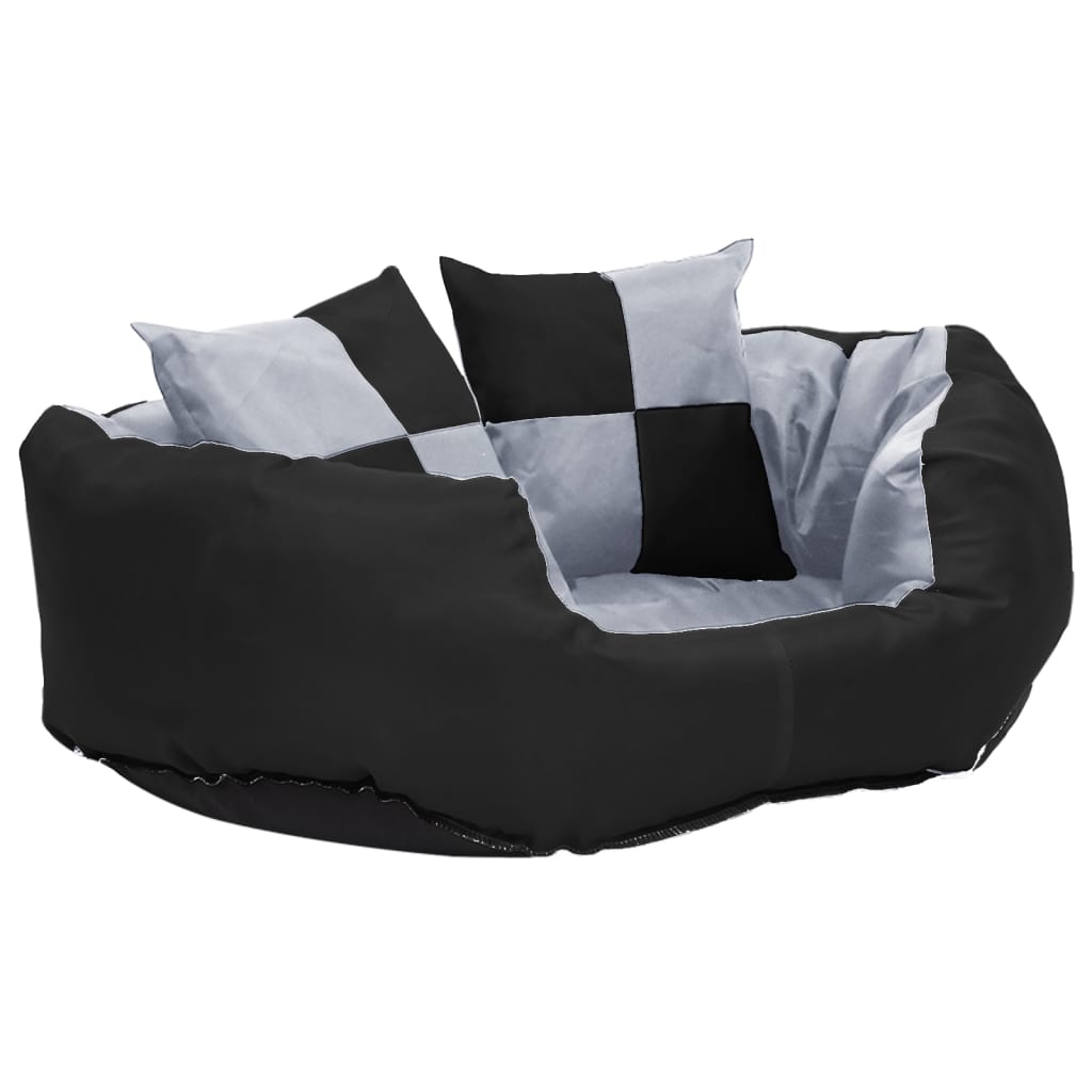 Dvostrani perivi jastuk za pse sivo-crni 65 x 50 x 20 cm