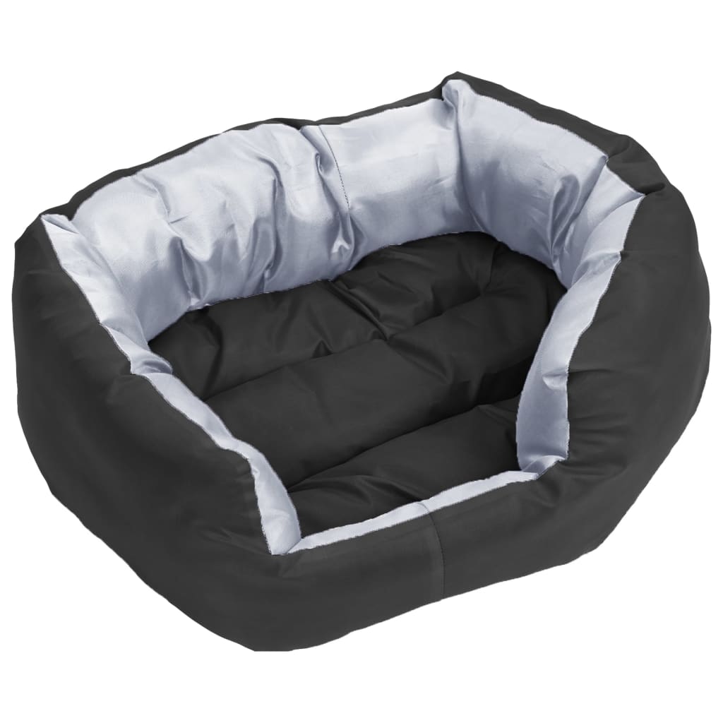 Dvostrani perivi jastuk za pse sivo-crni 65 x 50 x 20 cm
