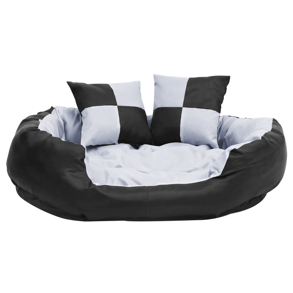 Dvostrani perivi jastuk za pse sivo-crni 85 x 70 x 20 cm