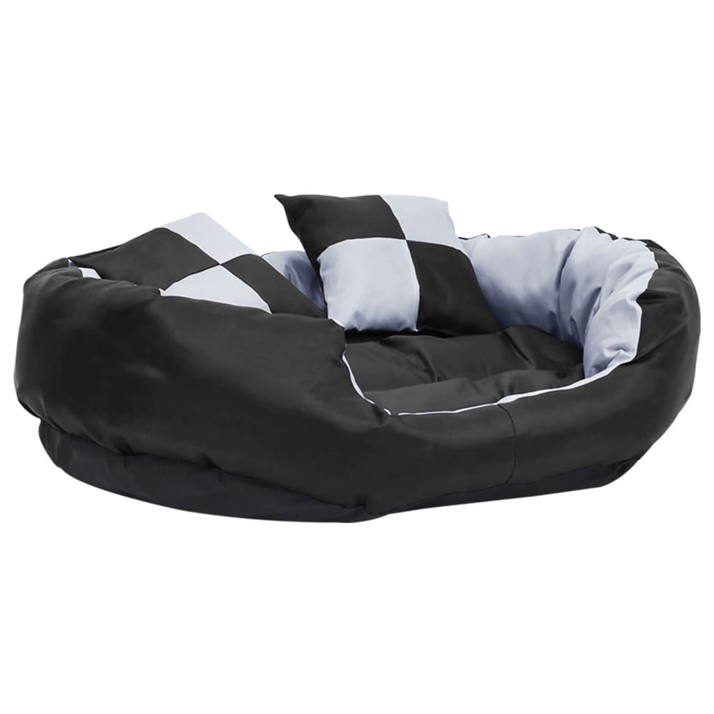 Dvostrani perivi jastuk za pse sivo-crni 85 x 70 x 20 cm
