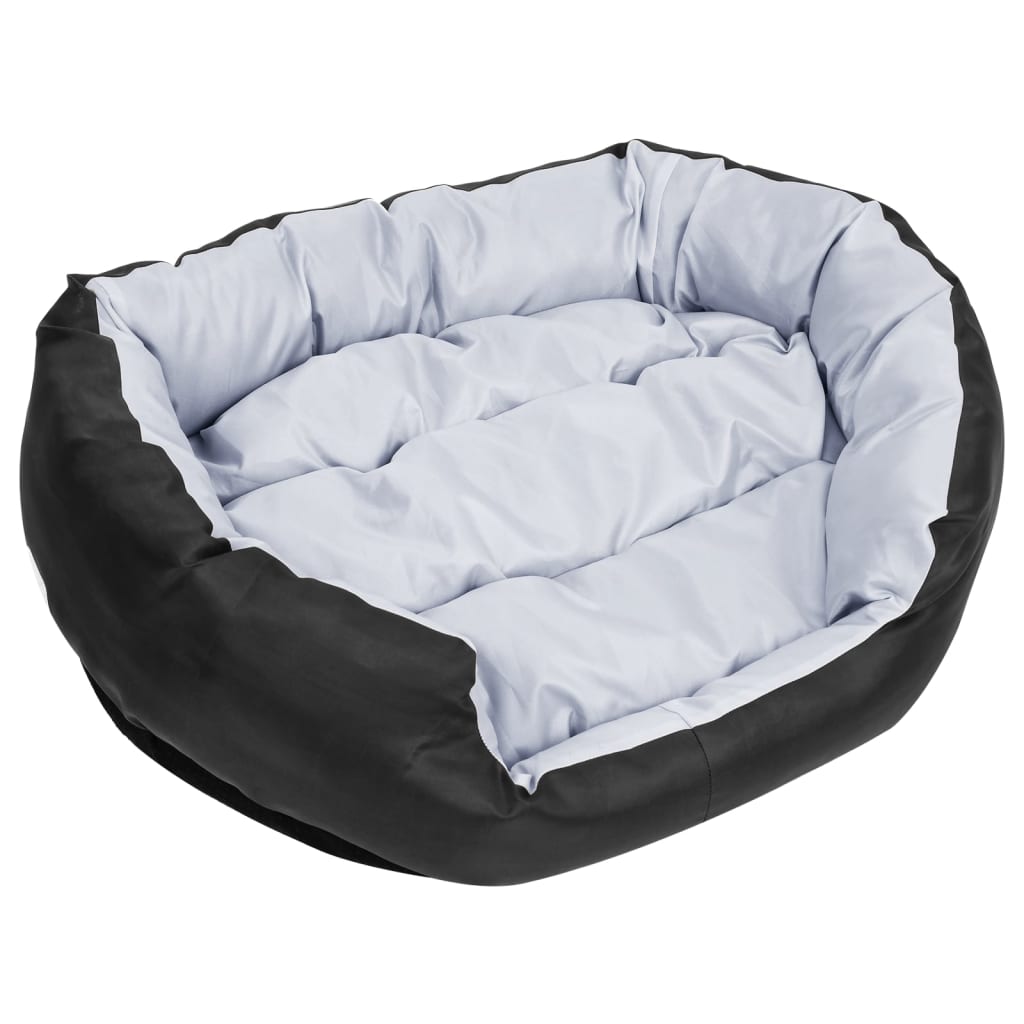 Dvostrani perivi jastuk za pse sivo-crni 85 x 70 x 20 cm