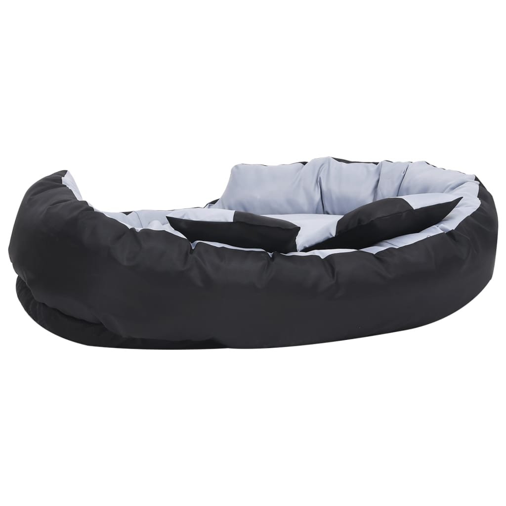 Dvostrani perivi jastuk za pse sivo-crni 110 x 80 x 23 cm
