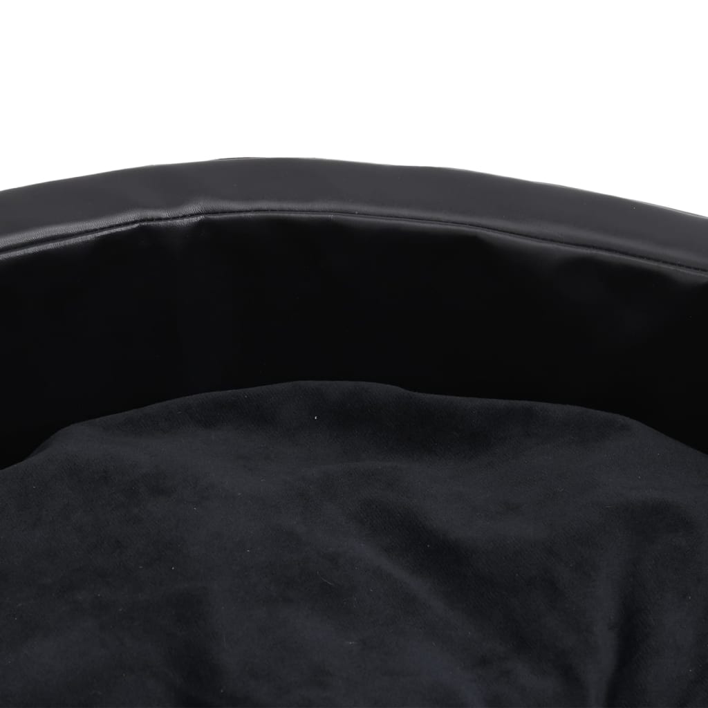 Krevet za pse crni 99 x 89 x 21 cm od pliša i umjetne kože