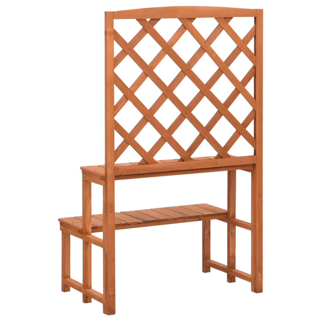 Stalak za biljke s rešetkom 70 x 42 x 115 cm masivna jelovina