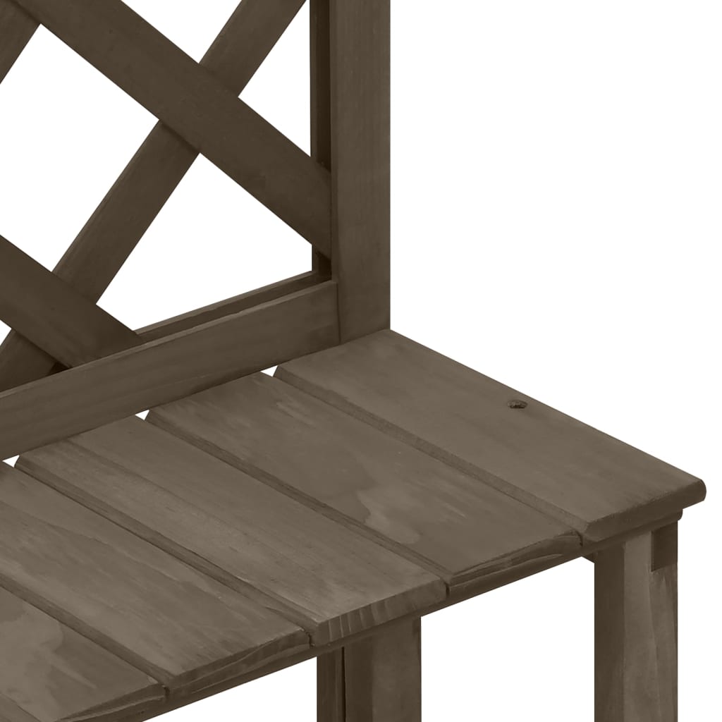 Stalak za biljke s rešetkom sivi 70x42x115 cm masivna jelovina