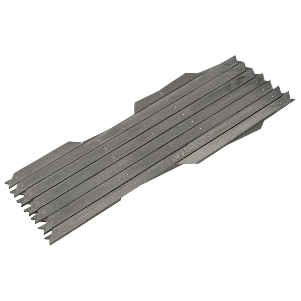 Rešetkaste ograde 5 kom sive od masivne jelovine 180 x 30 cm