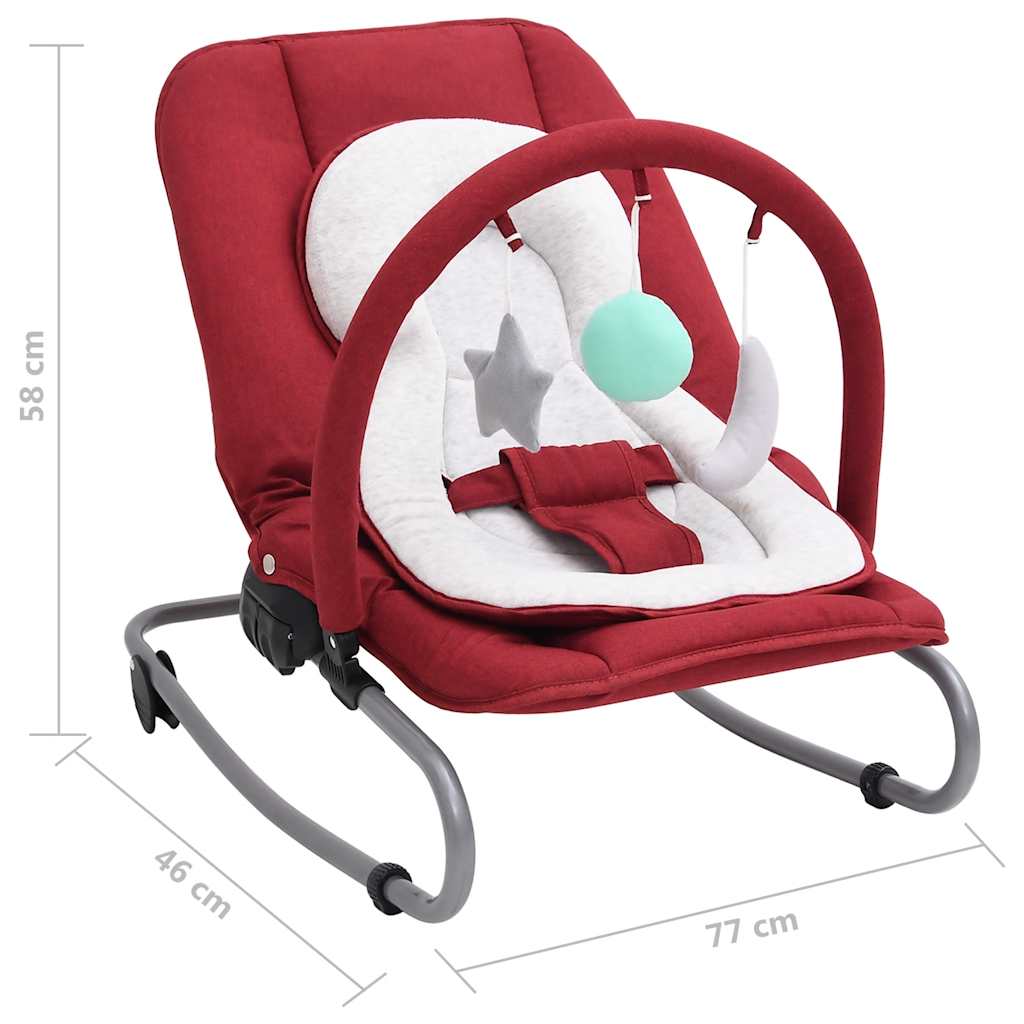Ljuljačka za bebe crvena čelična