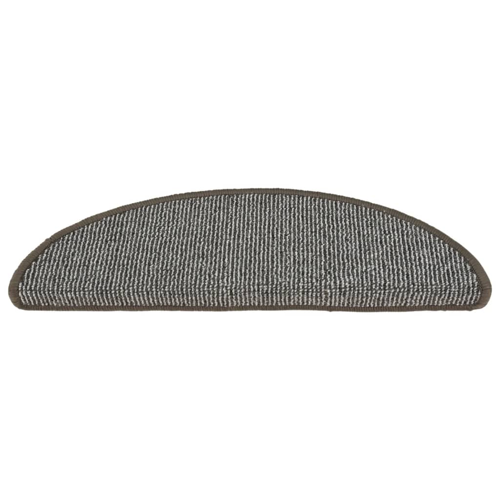 Prostirke za stepenice 15 kom 56x17x3 cm sive poluokrugle