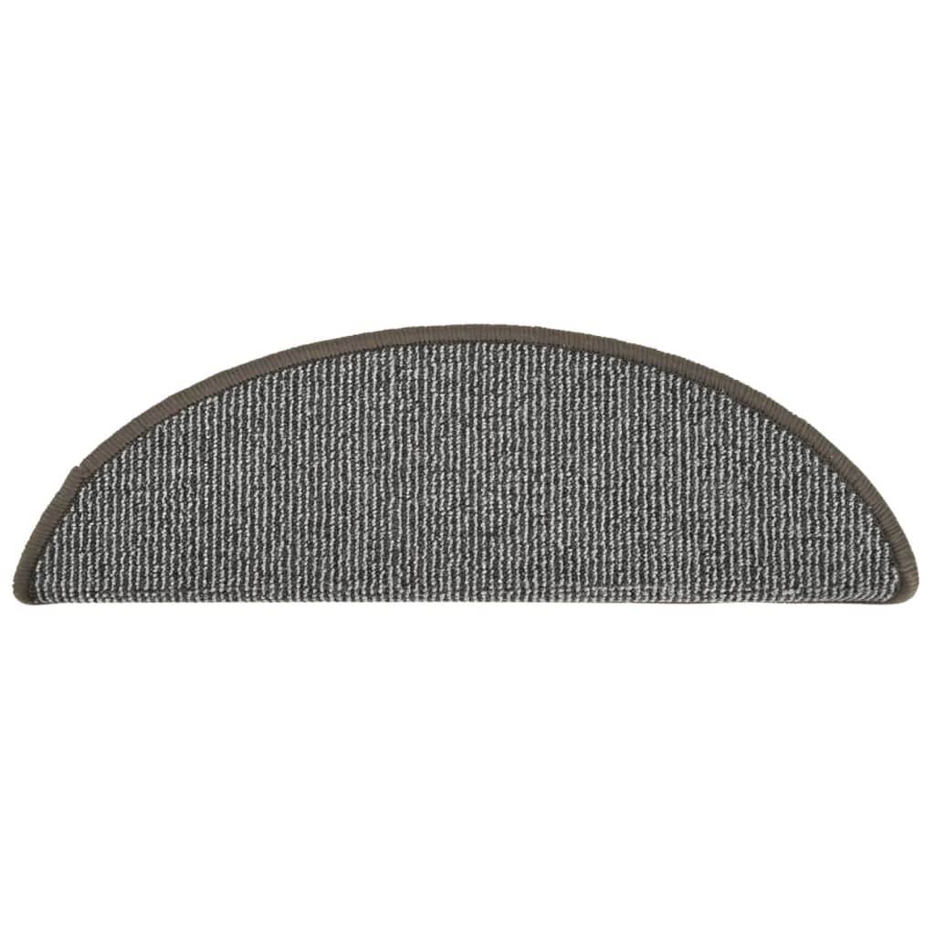 Prostirke za stepenice 15 kom 56x17x3 cm sive poluokrugle