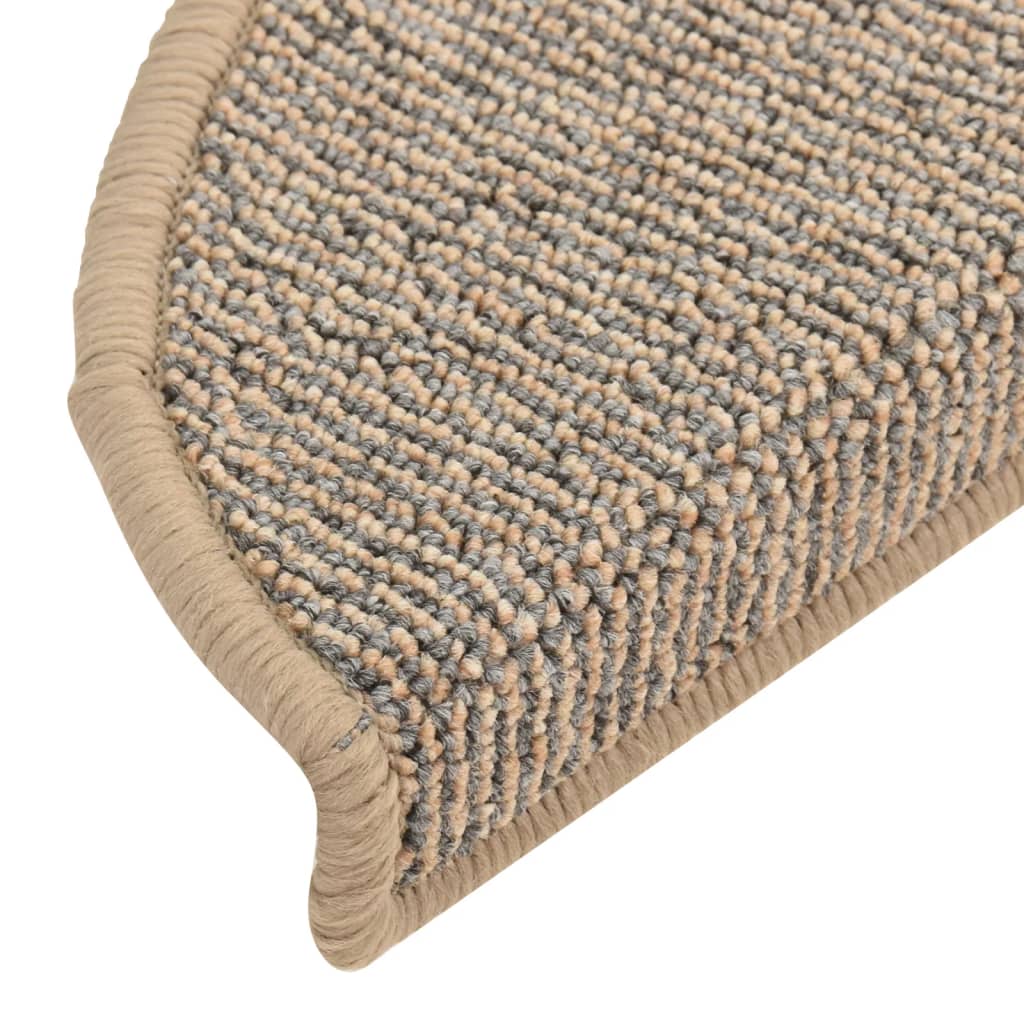 Prostirke za stepenice 15 kom 56x17x3 cm smeđe poluokrugle