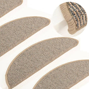Prostirke za stepenice 15 kom 56x17x3 cm smeđe poluokrugle