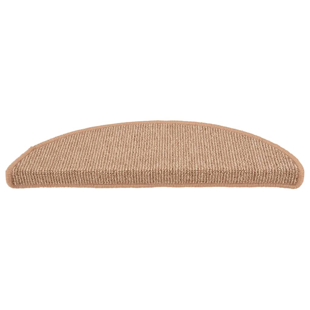 Prostirke za stepenice 15 kom 56x17x3 cm svijetlosmeđe poluokrugle
