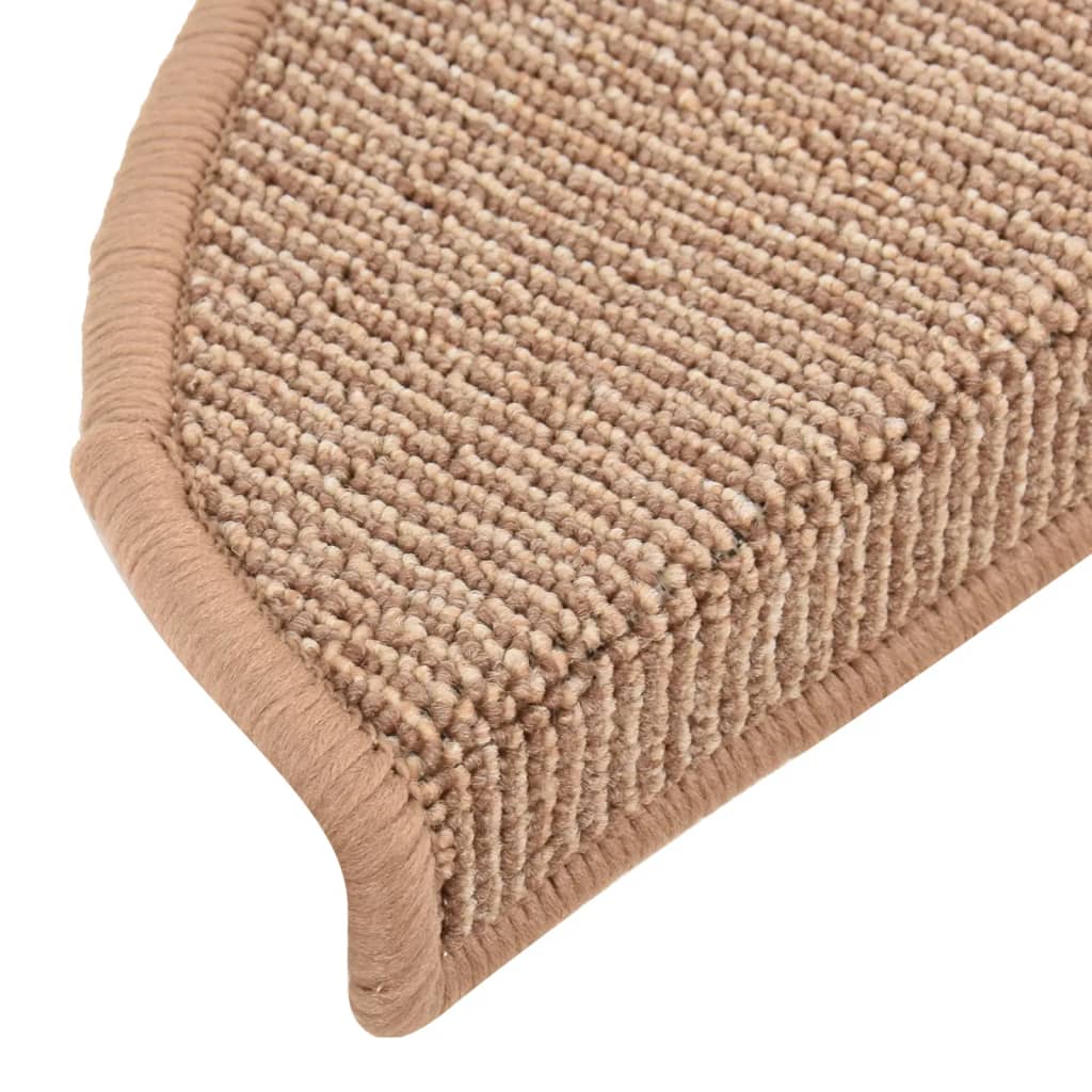Prostirke za stepenice 15 kom 56x17x3 cm svijetlosmeđe poluokrugle