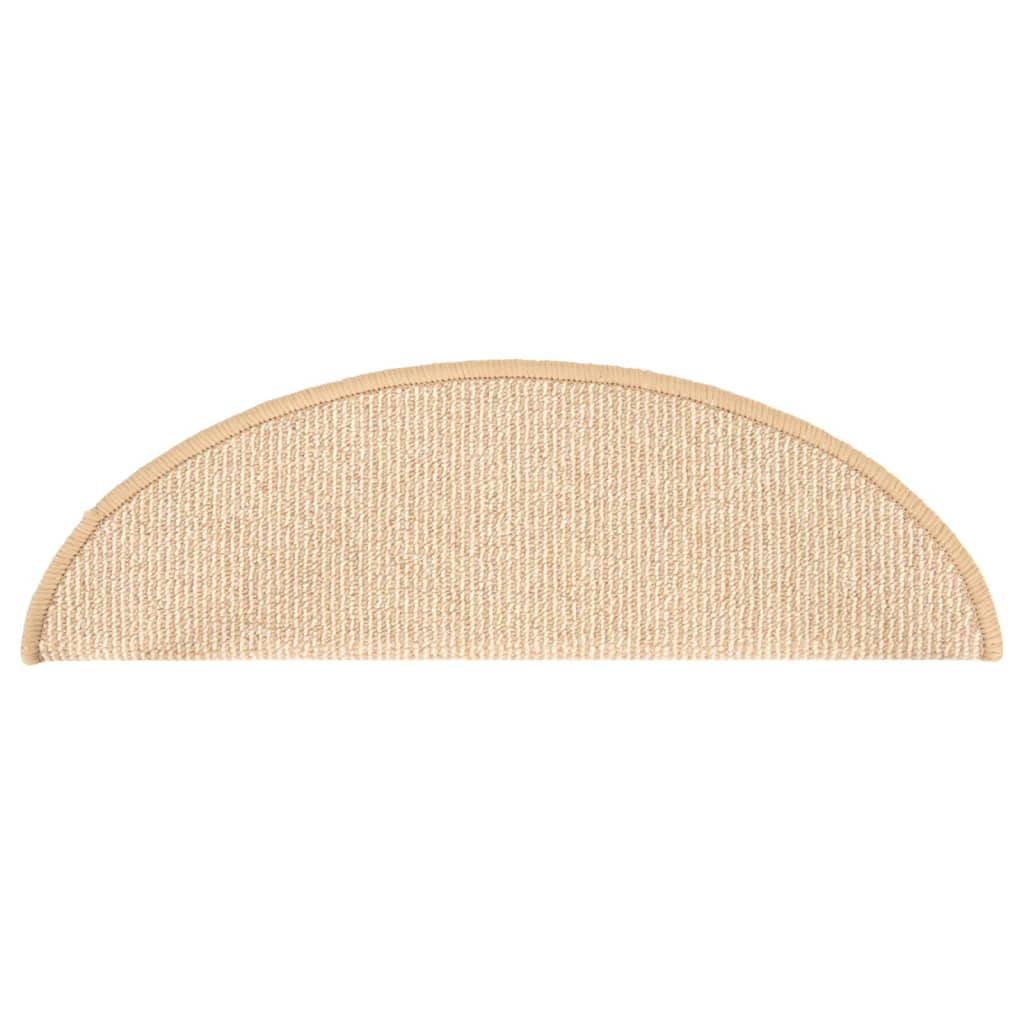 Prostirke za stepenice 15 kom 56x17x3 cm krem poluokrugle