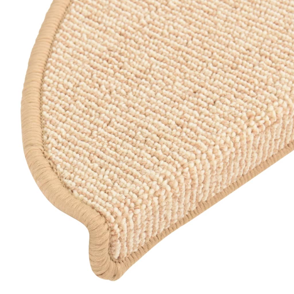 Prostirke za stepenice 15 kom 56x17x3 cm krem poluokrugle