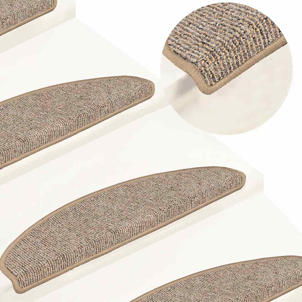 Prostirke za stepenice 15 kom 65x21x4 cm Smeđe poluokrugle velike
