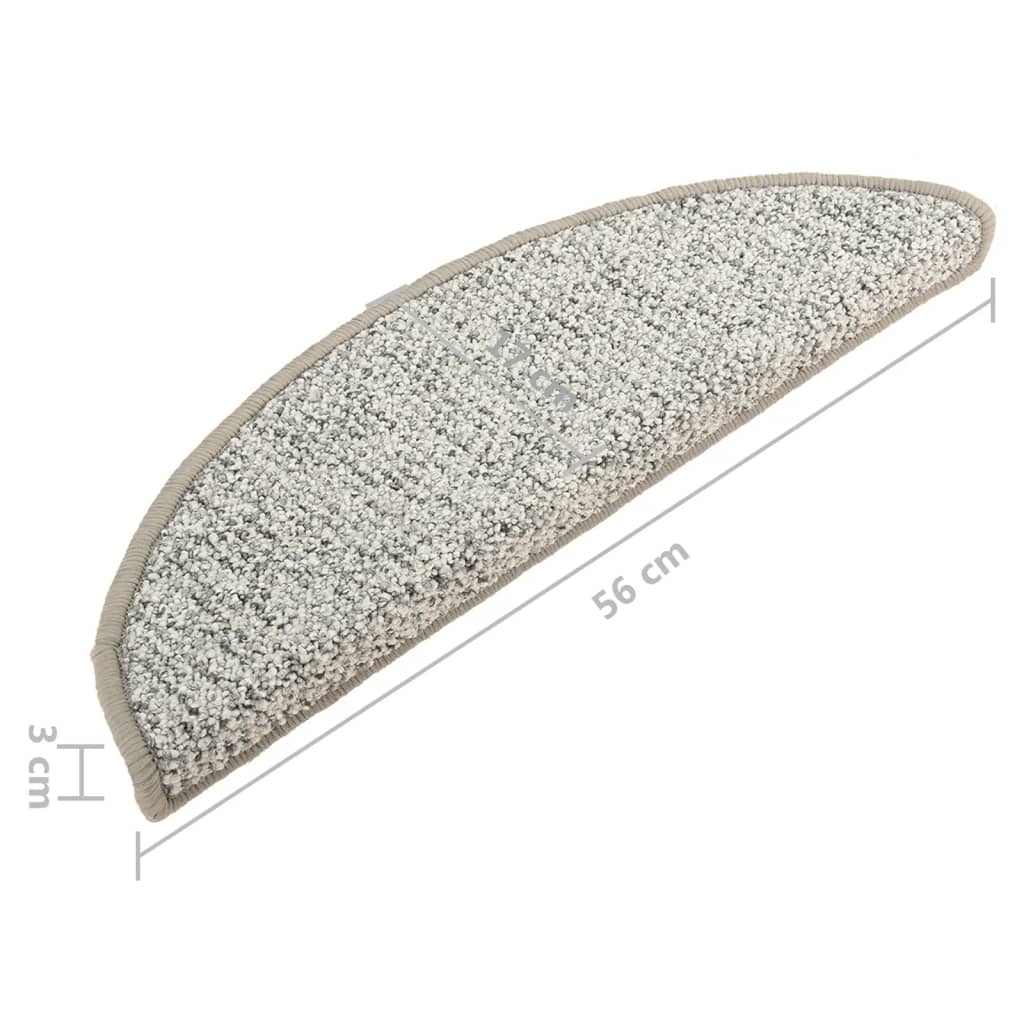 Tepisi za stepenice 15 kom svjetlosivi 56x17x3 cm