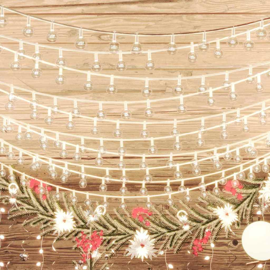 Vilinski rasvjetni lanac 20 m 200 LED topli bijeli 8 funkcija